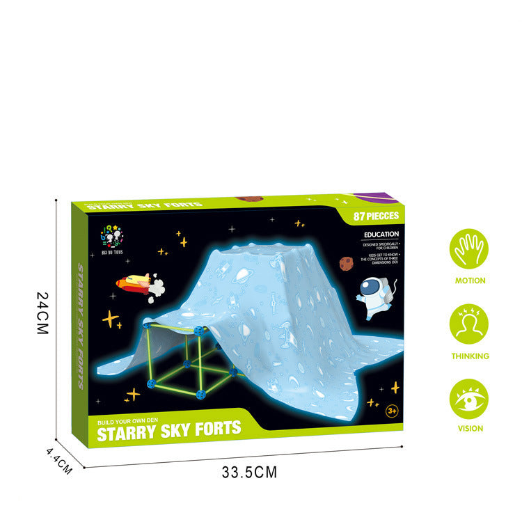 Building kit for children - Glow-in-the-dark castles and tunnels - Educational toy