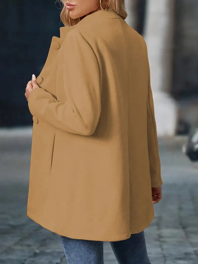 Button Front A-Line Coat for Women - Image 12