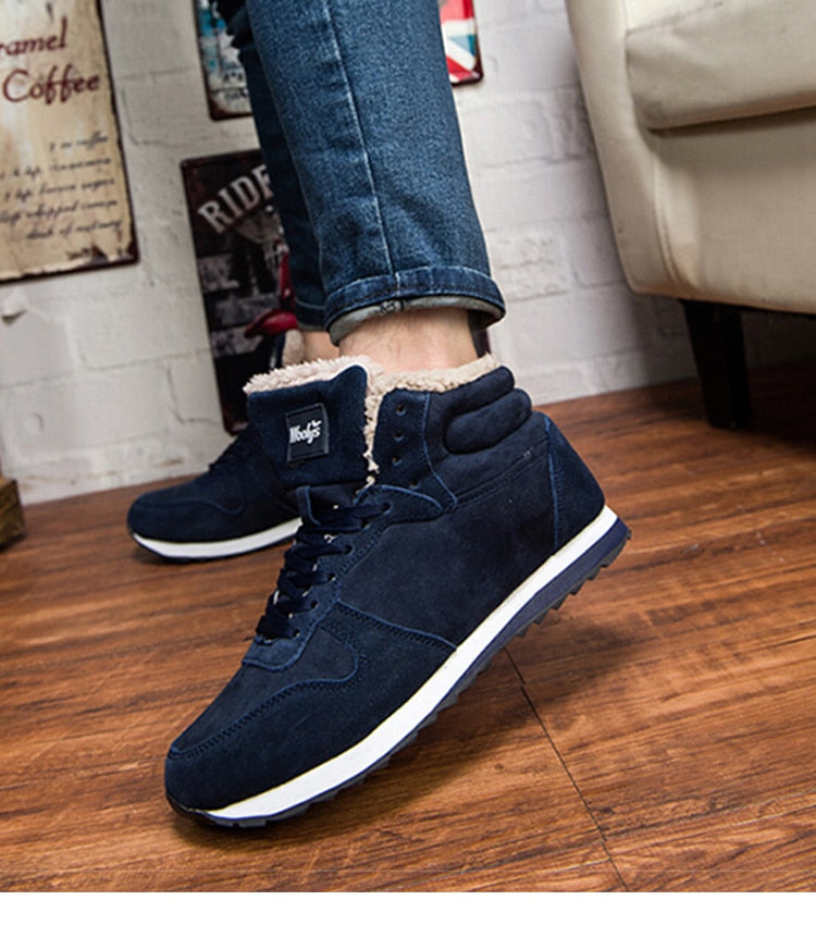 Calzado casual de invierno para hombre - Zapatillas altas con forro de piel