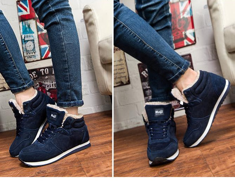 Calzado casual de invierno para hombre - Zapatillas altas con forro de piel