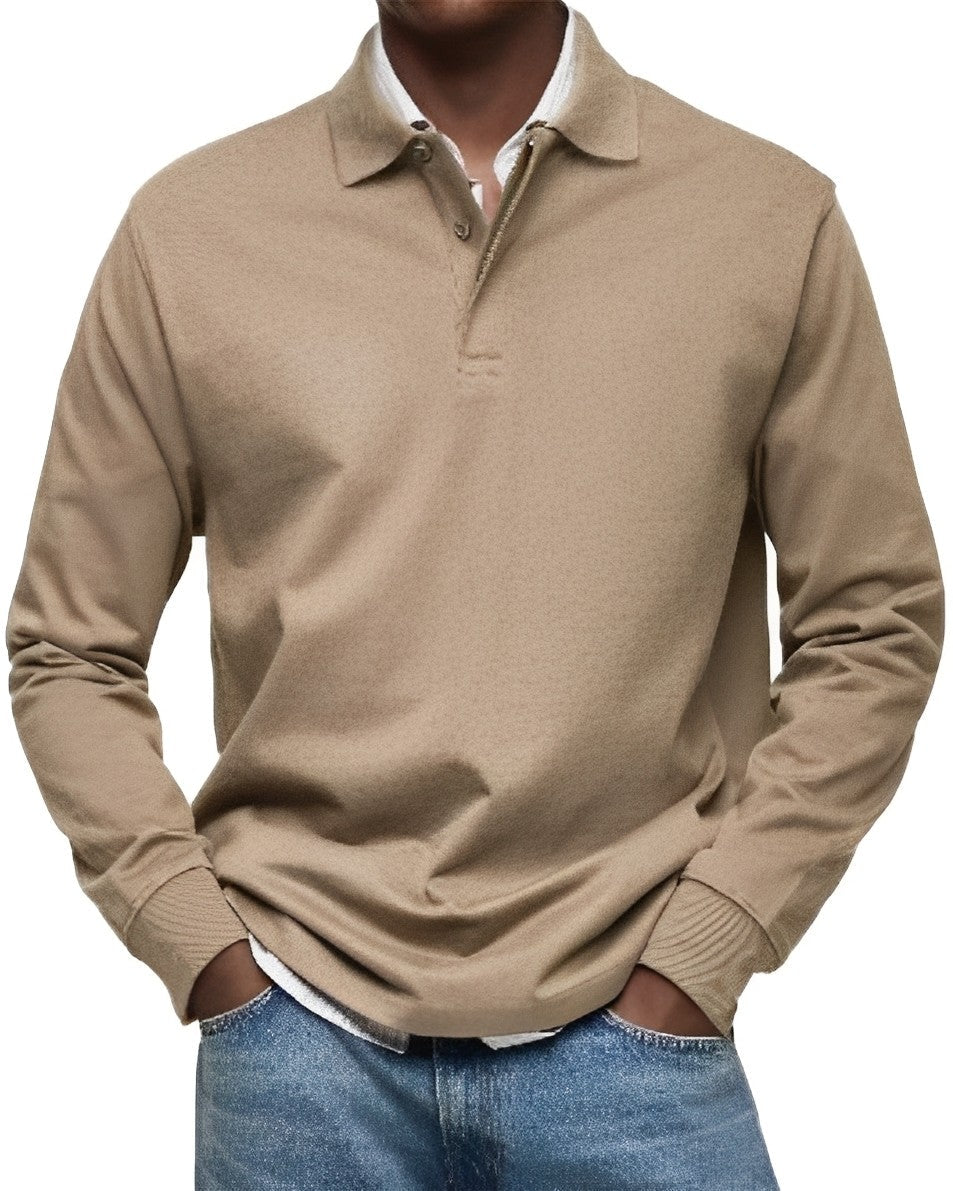 Polo Collar Pullover Sweater for Men - Image 1