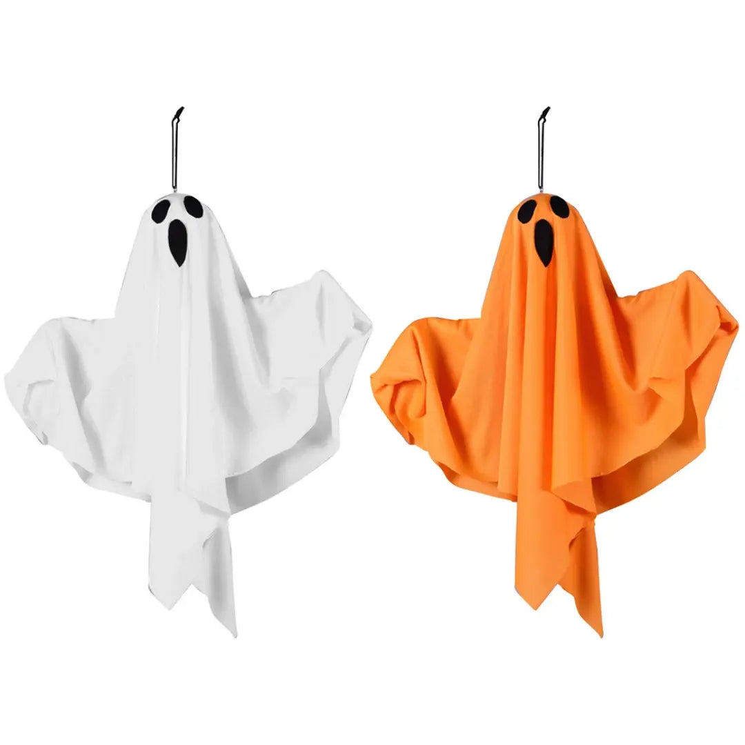 Halloween Glowing White Ghost - LED Hanging Decoration with Fairy Lights