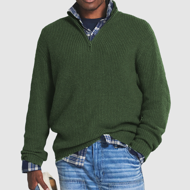 Quarter-Zip Knit Sweater for Men - Image 3