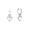 Heart earrings in white quartz (silver)