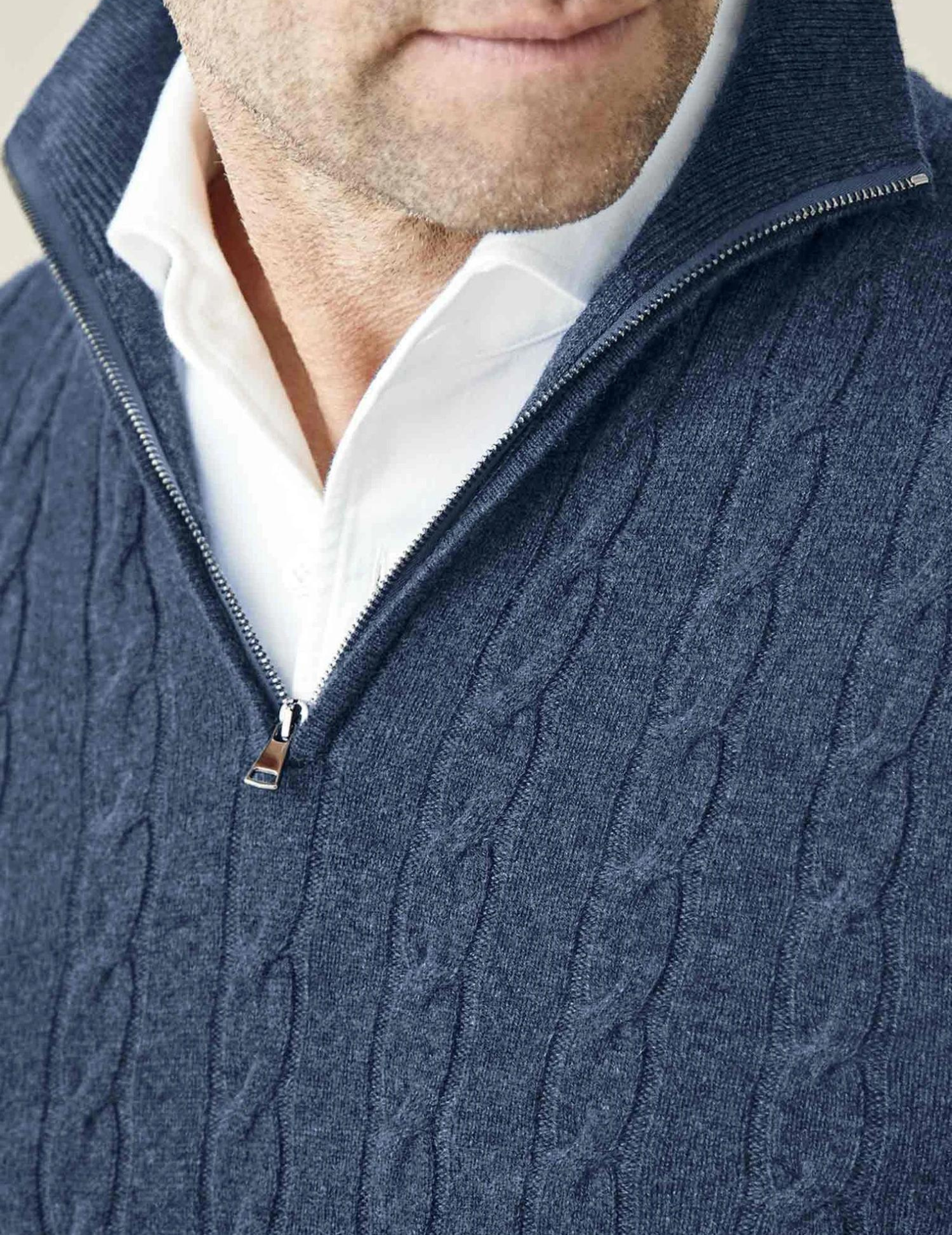 Stylish Cable Knit Zipper Sweater