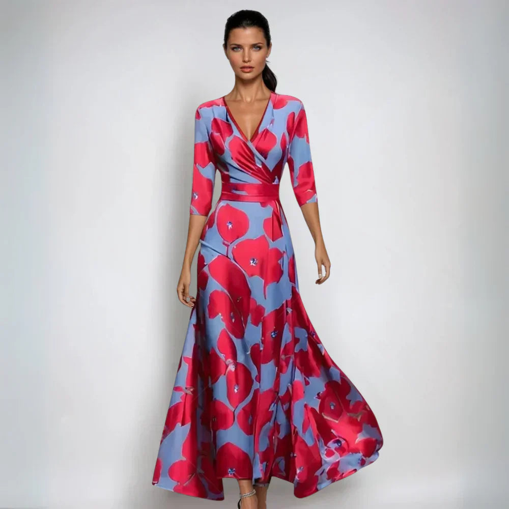 Emily | Elegant floral wrap dress
