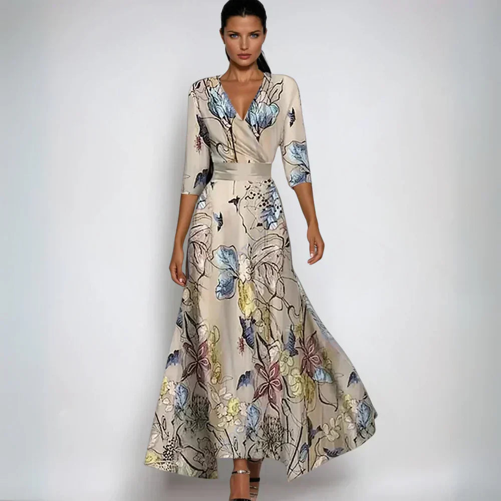 Emily | Elegant floral wrap dress
