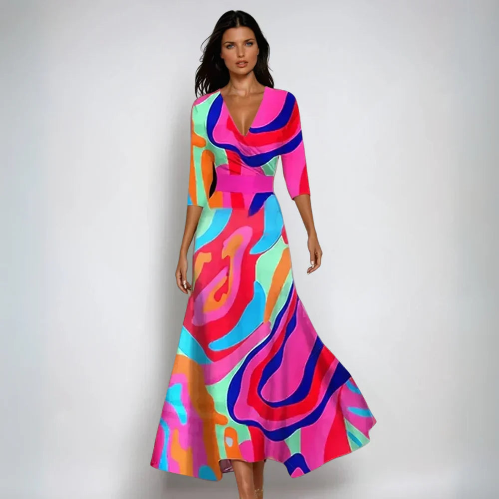 Emily | Elegant floral wrap dress