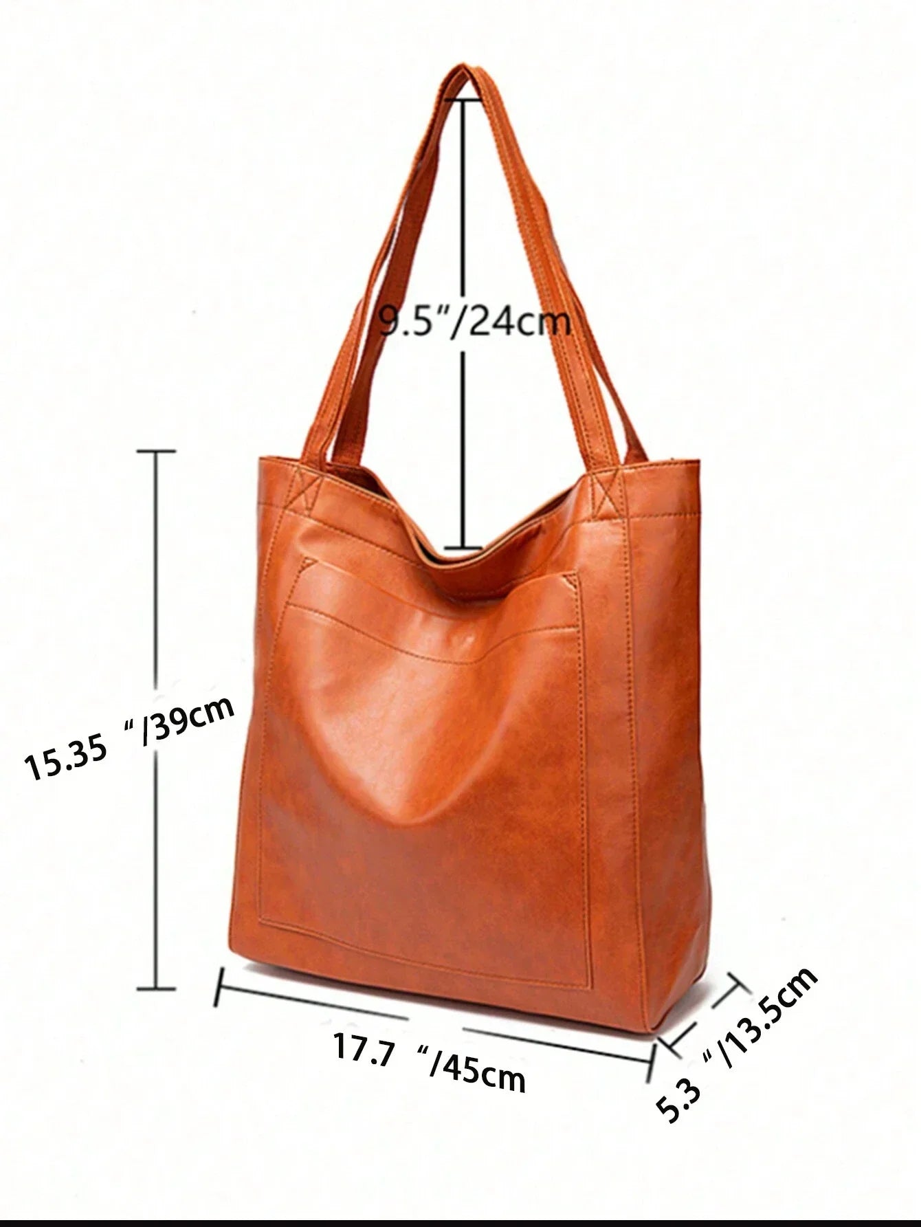 Vintage-style bag with large capacity and detachable strap