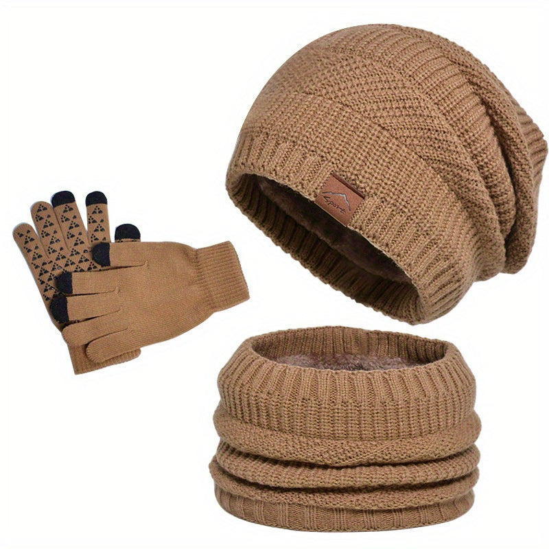 Leisure winter plush 3-piece set for men