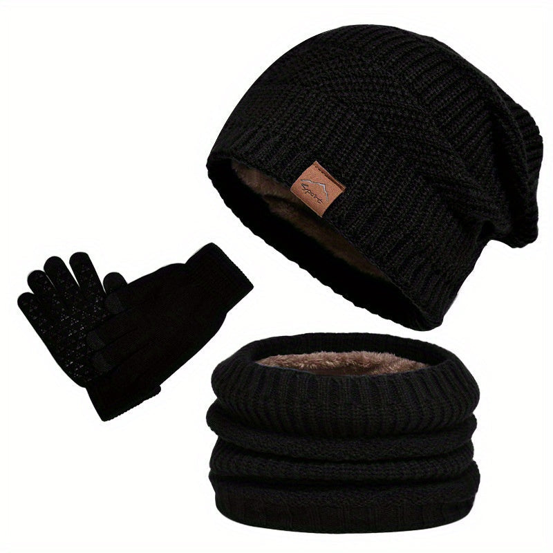 Leisure winter plush 3-piece set for men