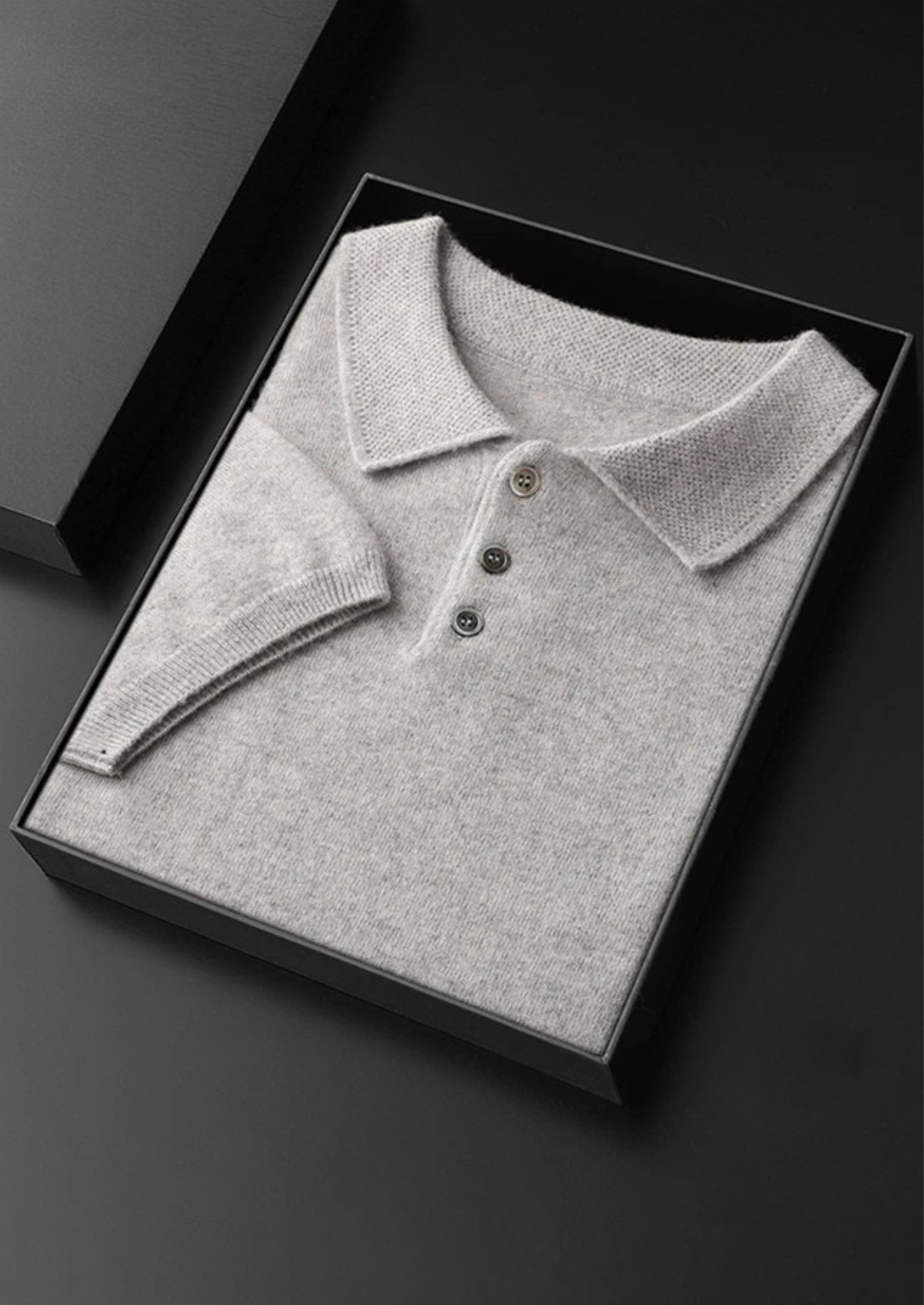 Button-Down Textured Knit Polo for Men - Image 6