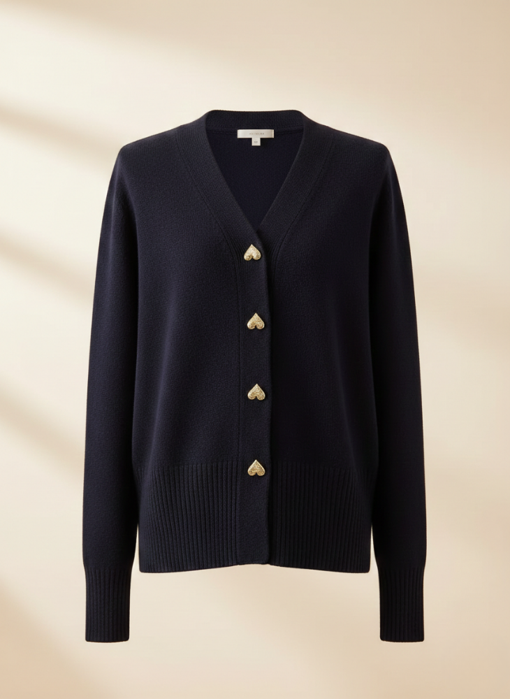 Annie Women's Knit Cardigan - Warm Wool Cardigan with Buttons for Autumn and Winter