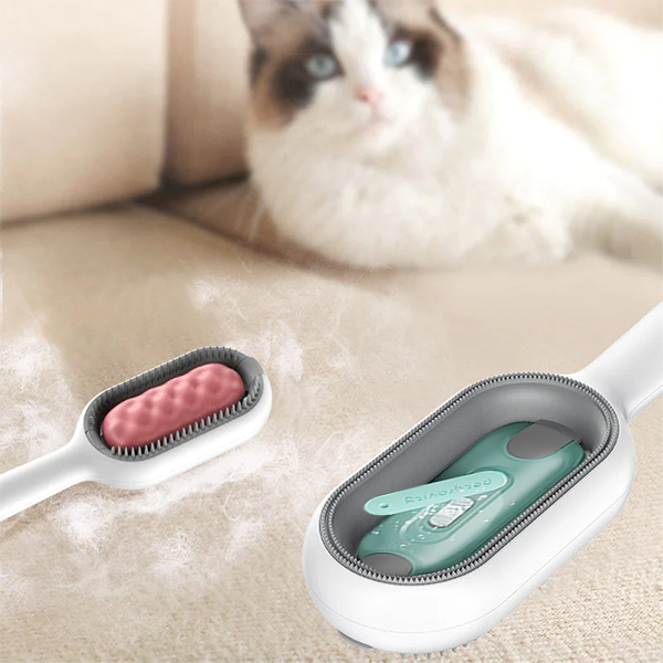 Pettine per la rimozione del pelo con serbatoio d'acqua integrato per animali domestici