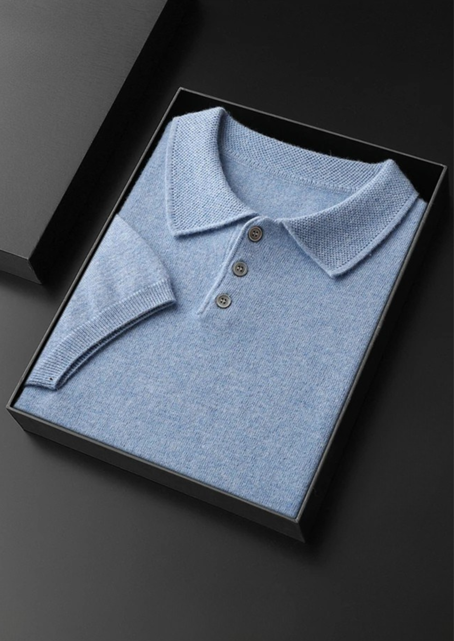 Button-Down Textured Knit Polo for Men - Image 5