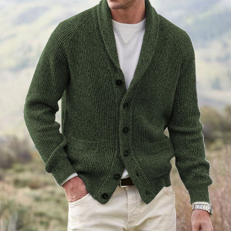 Button-Front Cardigan Sweater for Men - Image 3