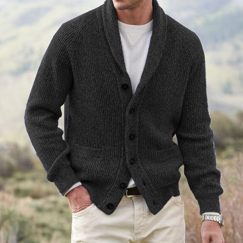 Button-Front Cardigan Sweater for Men - Image 5