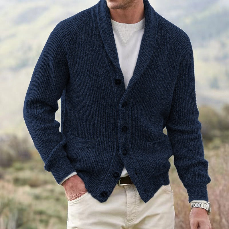 Button-Front Cardigan Sweater for Men - Image 4