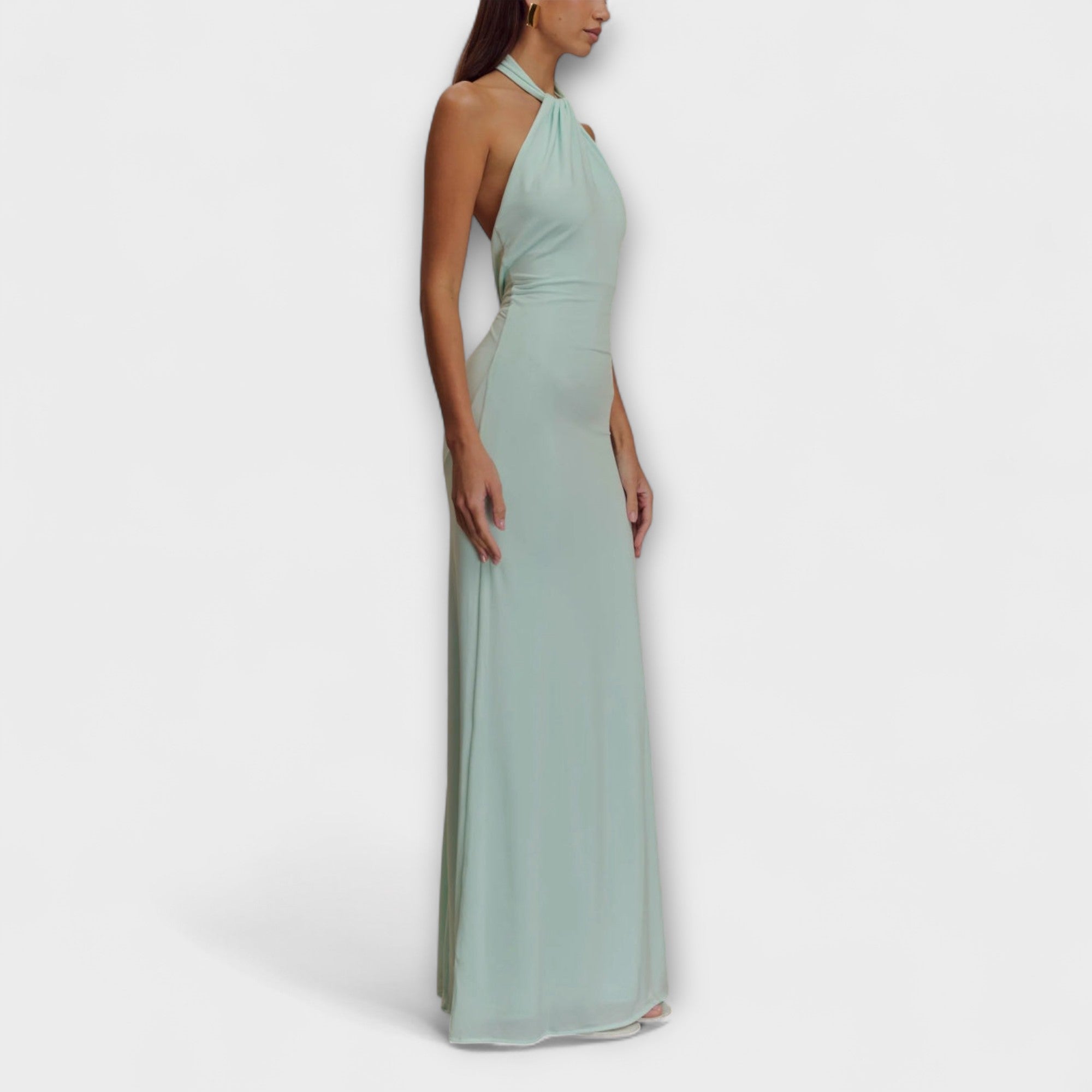 Cleo - Slinky Halter Maxi Dress