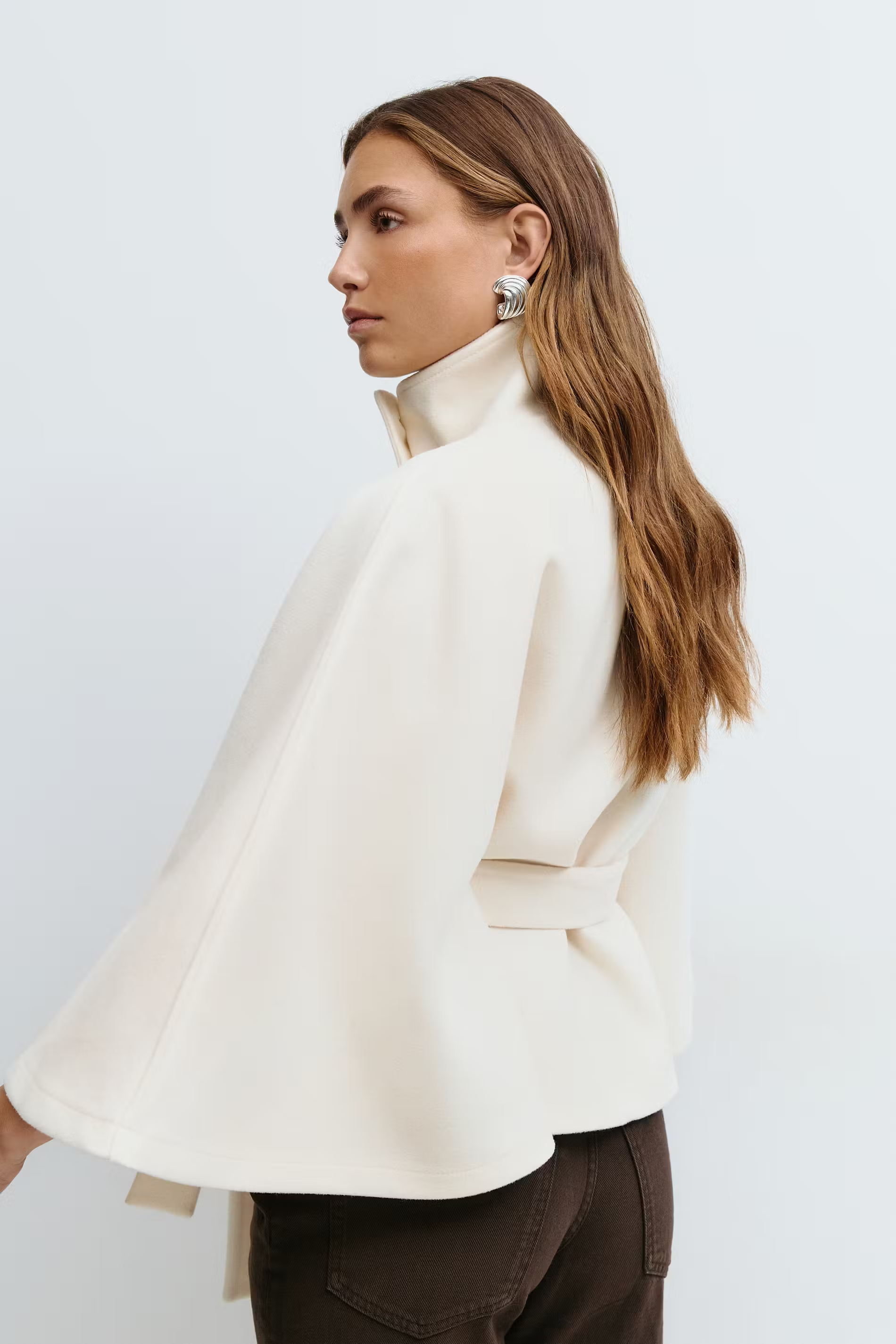 Belted Funnel Neck Jacket for Women - Image 2