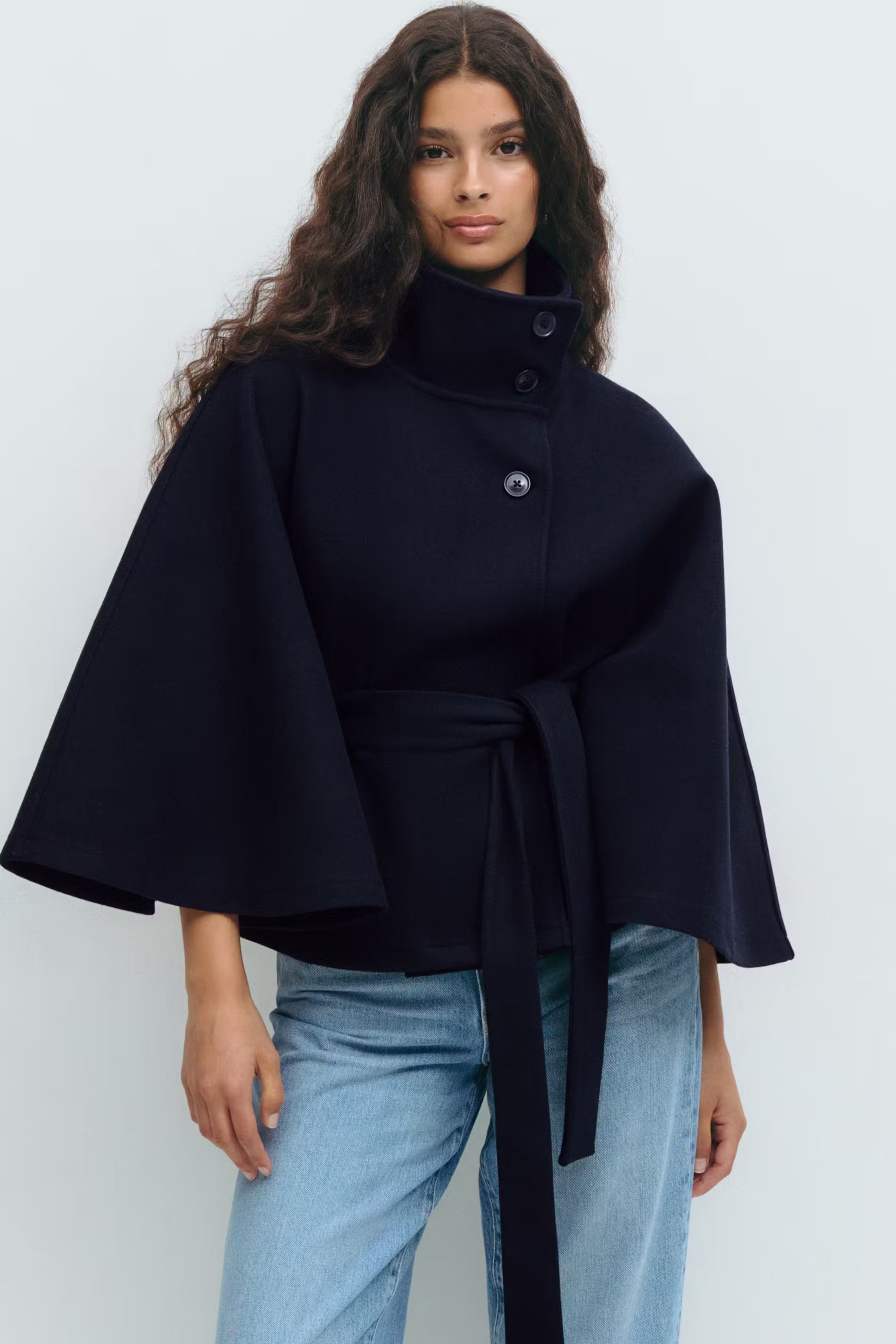 Belted Funnel Neck Jacket for Women - Image 17