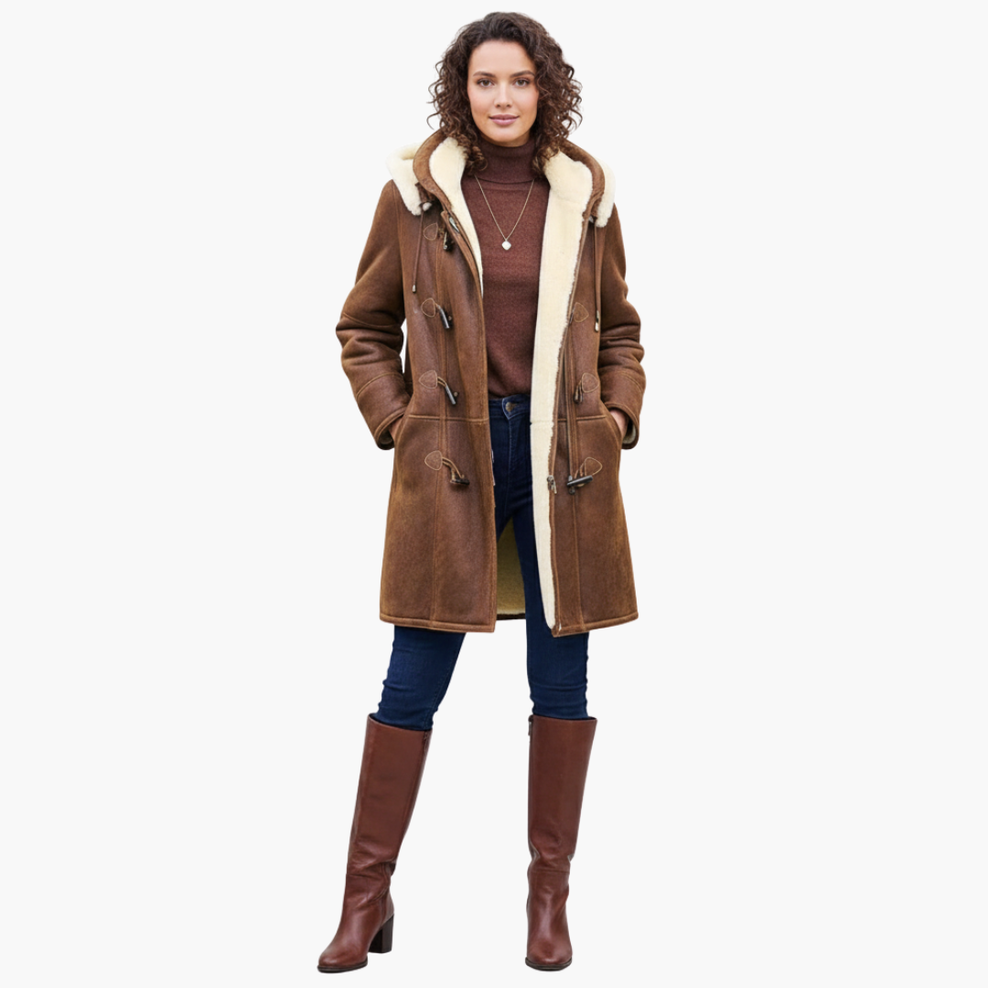 Hooded Toggle Long Coat for Women - Image 4