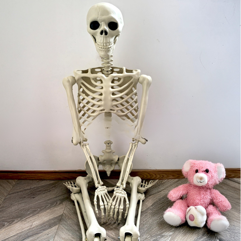 GhoulGuard | scheletro di Halloween a grandezza naturale 170cm – decorazione mobile per una casa infestata e giardino spettrali