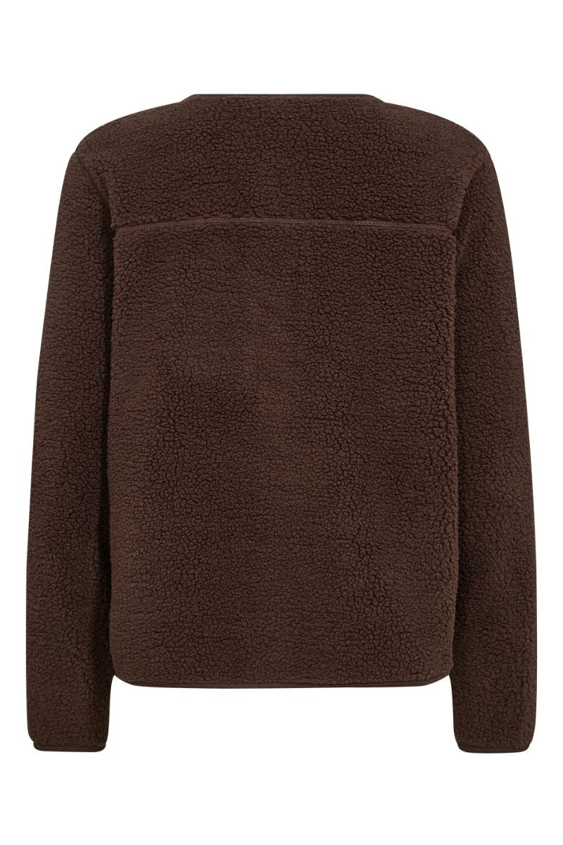 Sherpa Collarless Jacket for Women - Image 10