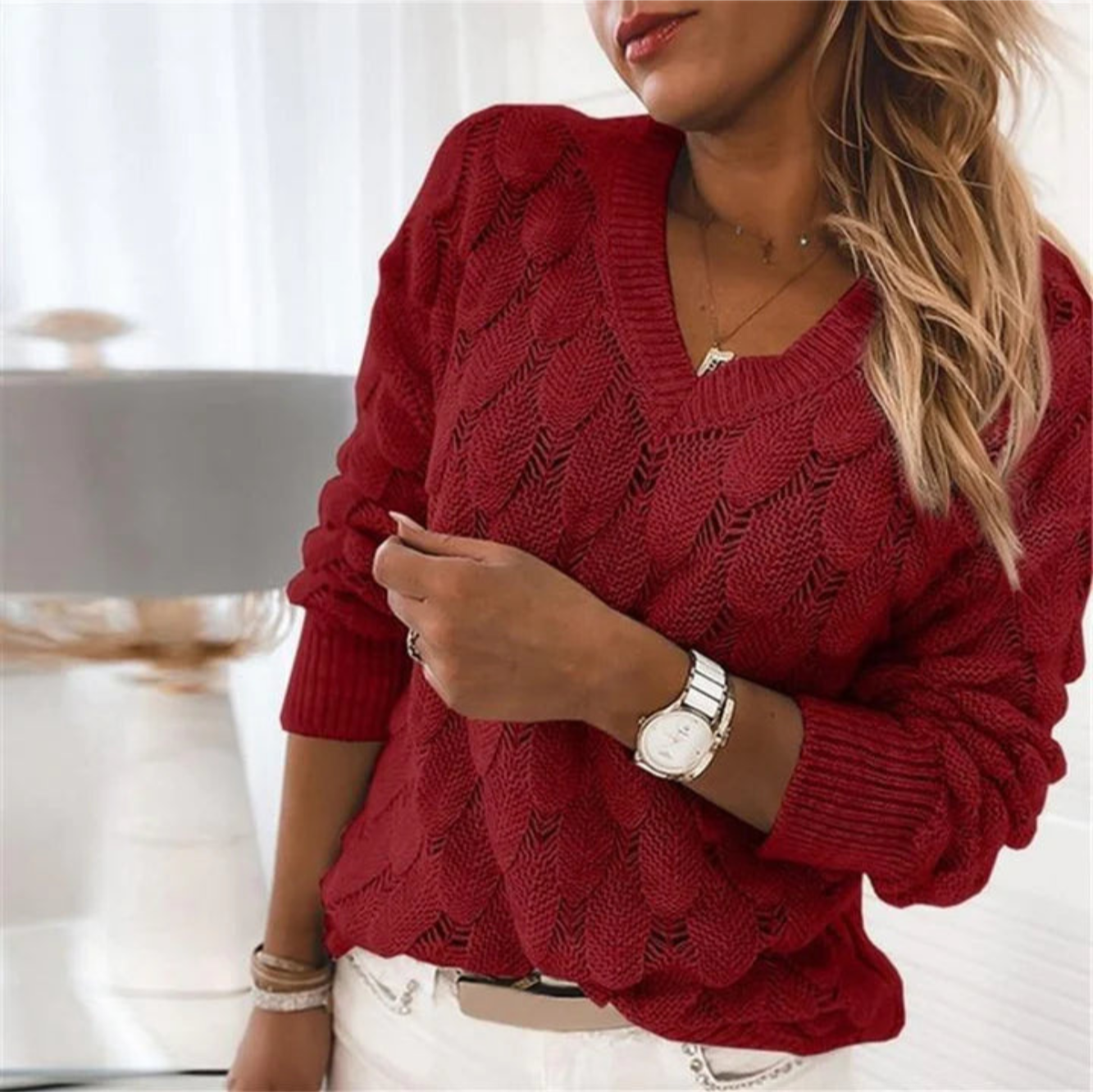 Thalia | Women's V-Neck Sweater