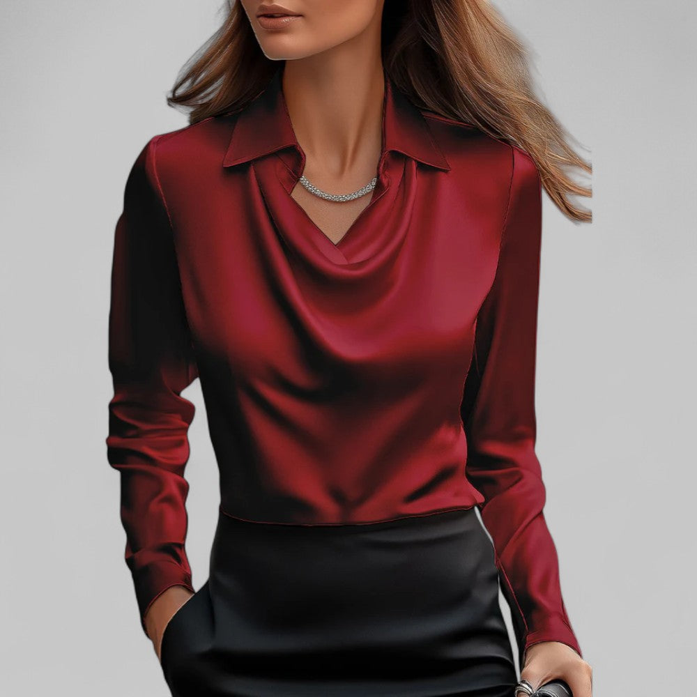 Long Sleeve Collared Blouse for Women - Image 5