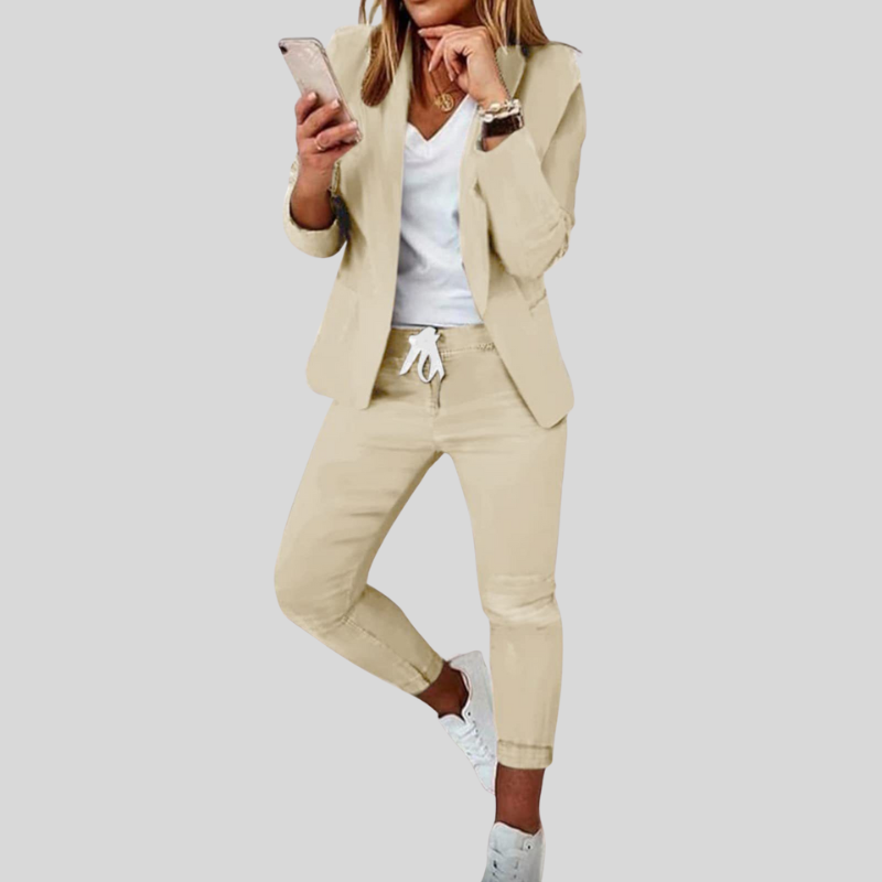 Mary | Ensemble deux pièces avec blazer ajusté à carreaux et pantalon assorti