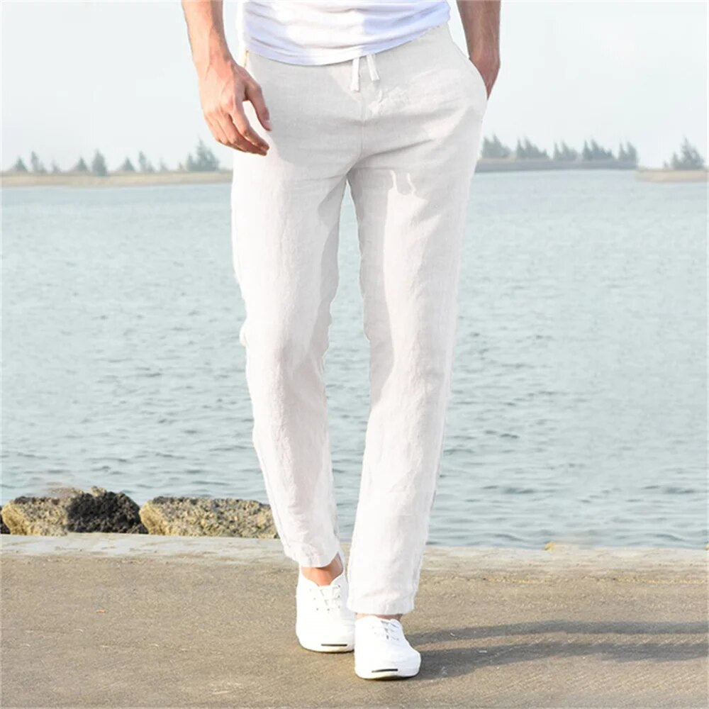 Noah Men's Linen Pants - Lightweight and Comfortable Summer Pants with Loose Fit