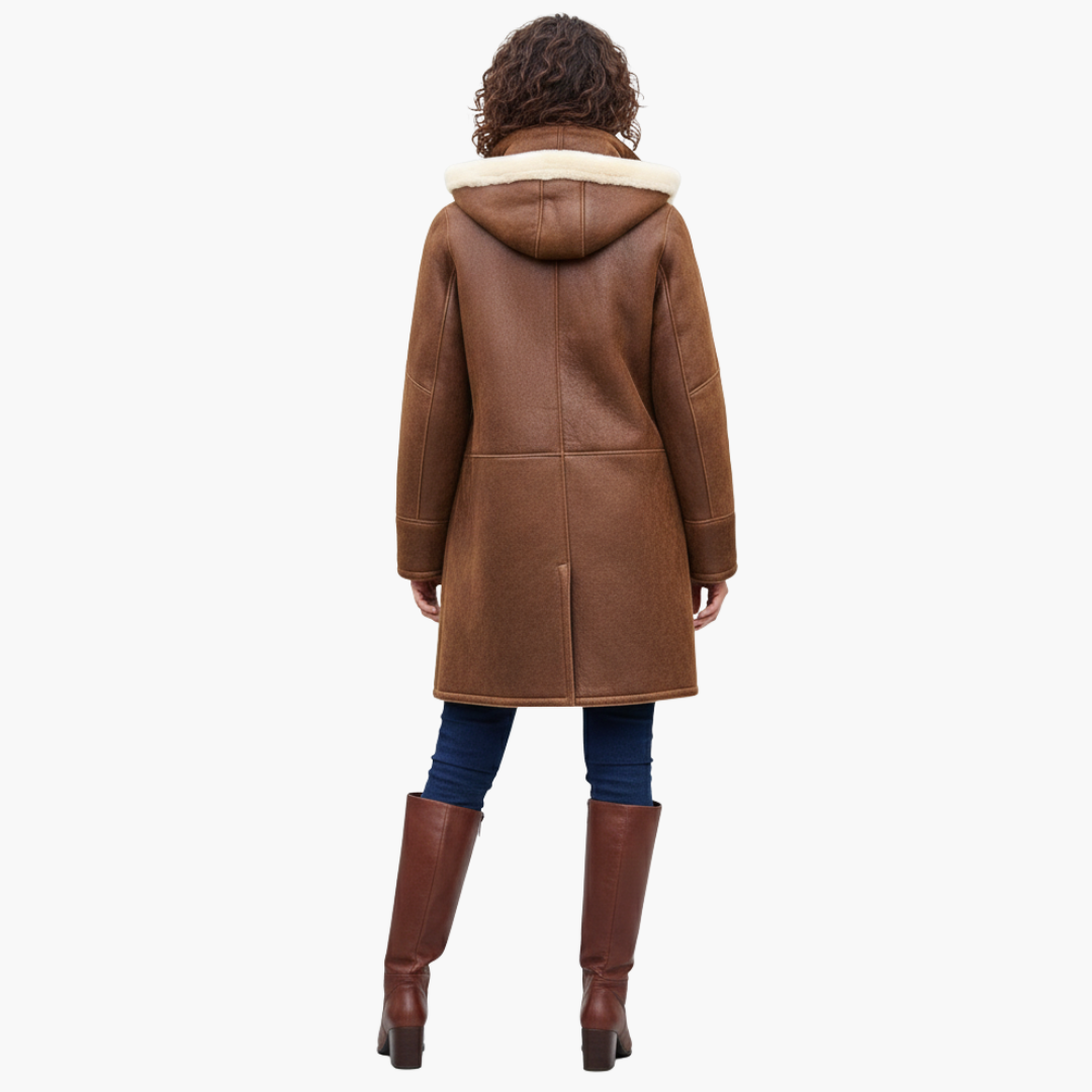 Hooded Toggle Long Coat for Women - Image 6