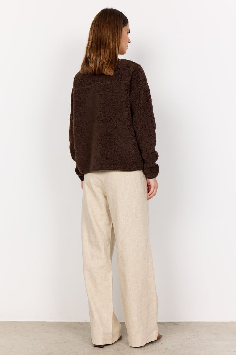 Sherpa Collarless Jacket for Women - Image 8