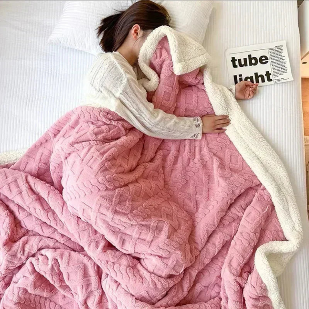 Warm winter blanket for cold nights - Thick, fluffy & stylish for bedroom & sofa