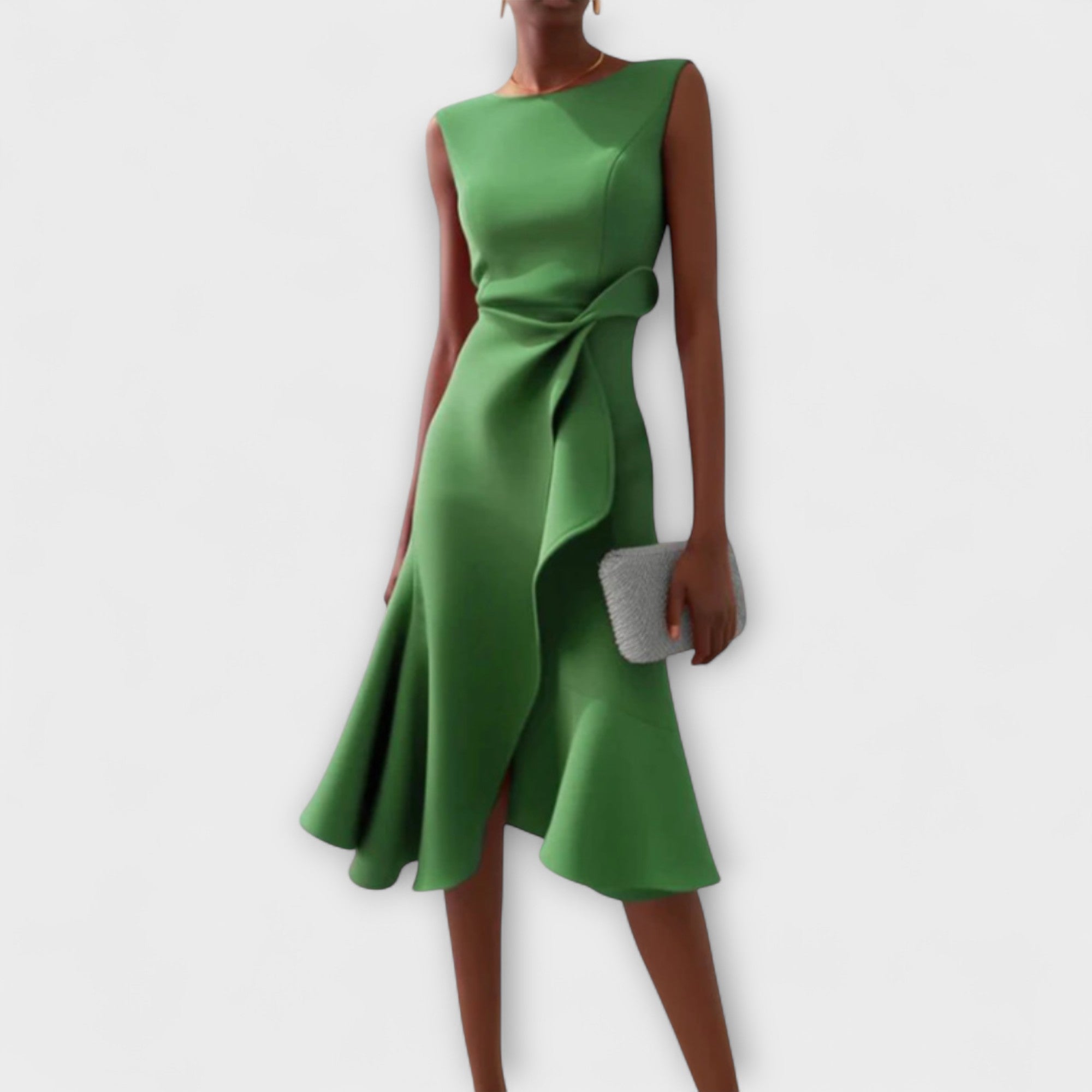 Helena - Draped Asymmetric Midi Dress