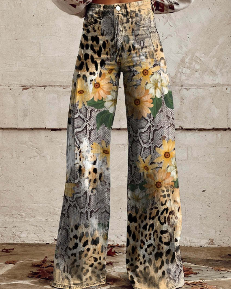 Persephone - Floral Wide Leg Trousers