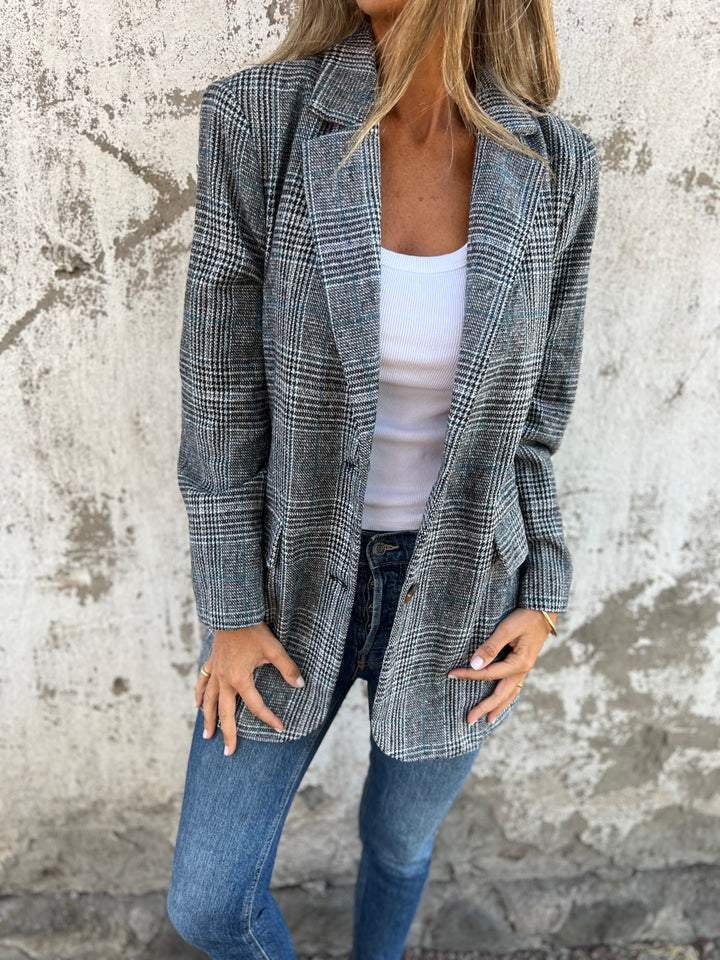 Plaid Blazer Coat for Women - Image 4