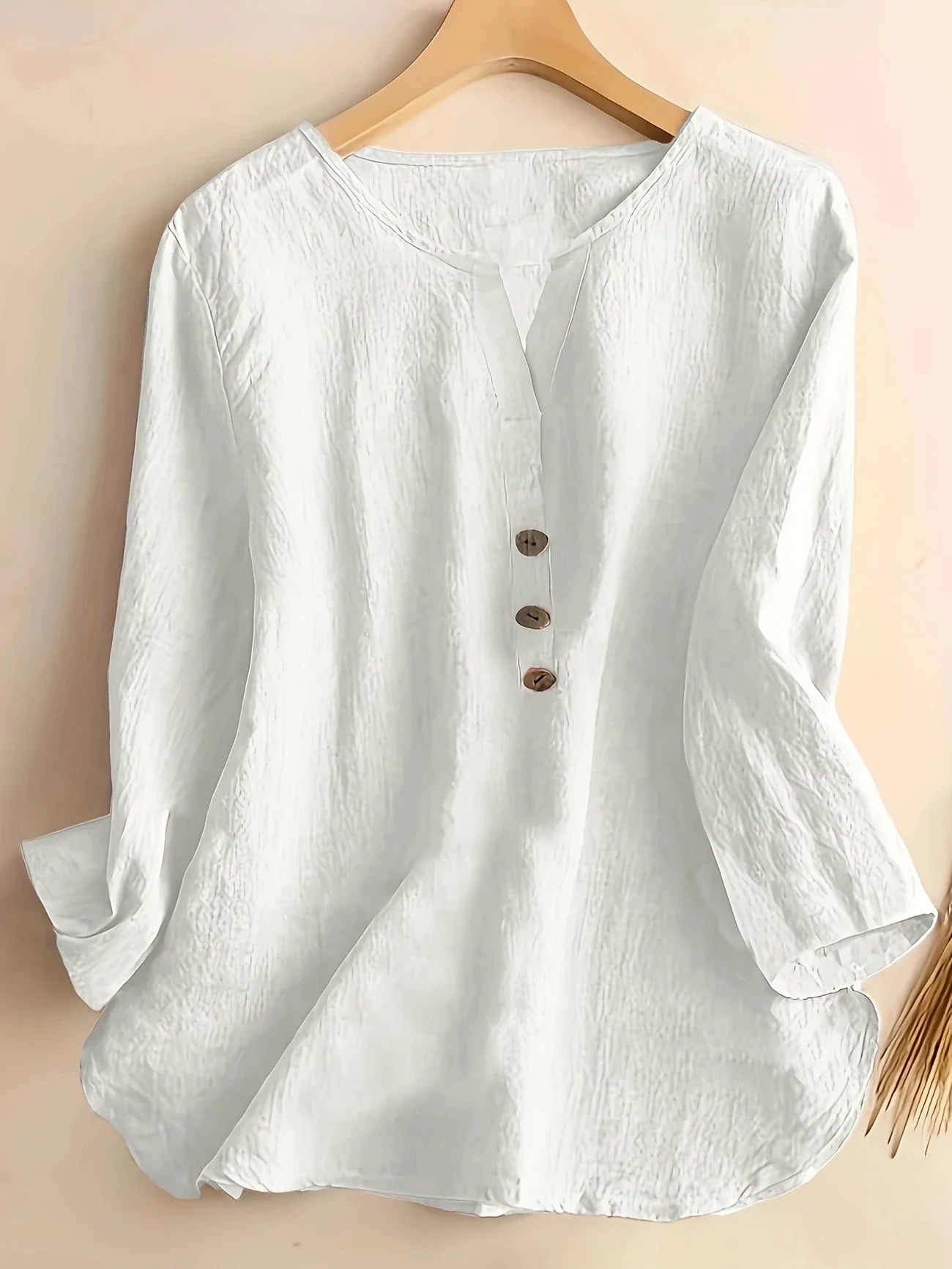 Luna - Casual Cotton and Linen Blouse
