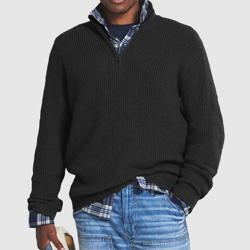 Quarter-Zip Knit Sweater for Men - Image 1