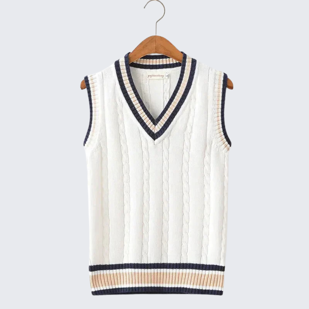 Christof - Chunky V-neck men's sleeveless sweater