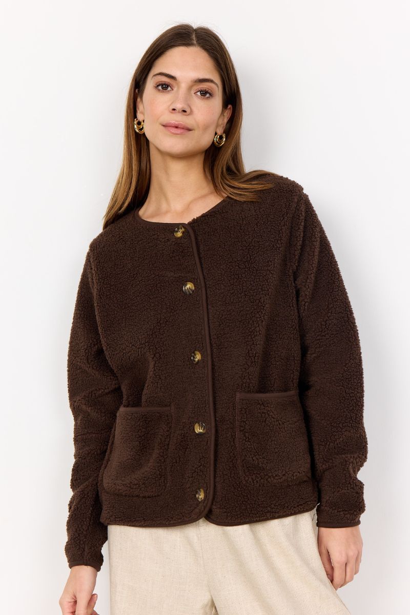 Sherpa Collarless Jacket for Women - Image 6