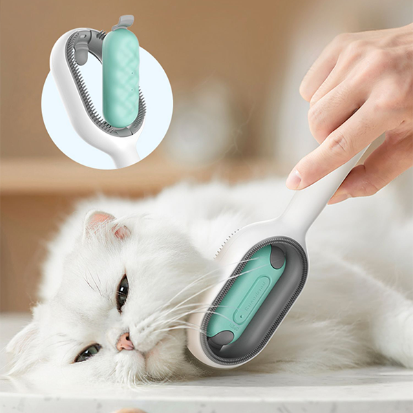 Pettine per la rimozione del pelo con serbatoio d'acqua integrato per animali domestici