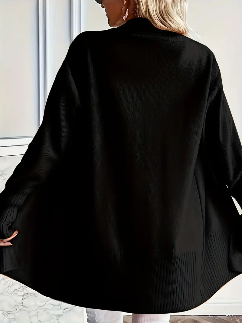 Jersey de punto para mujer con escote redondo y corte relajado