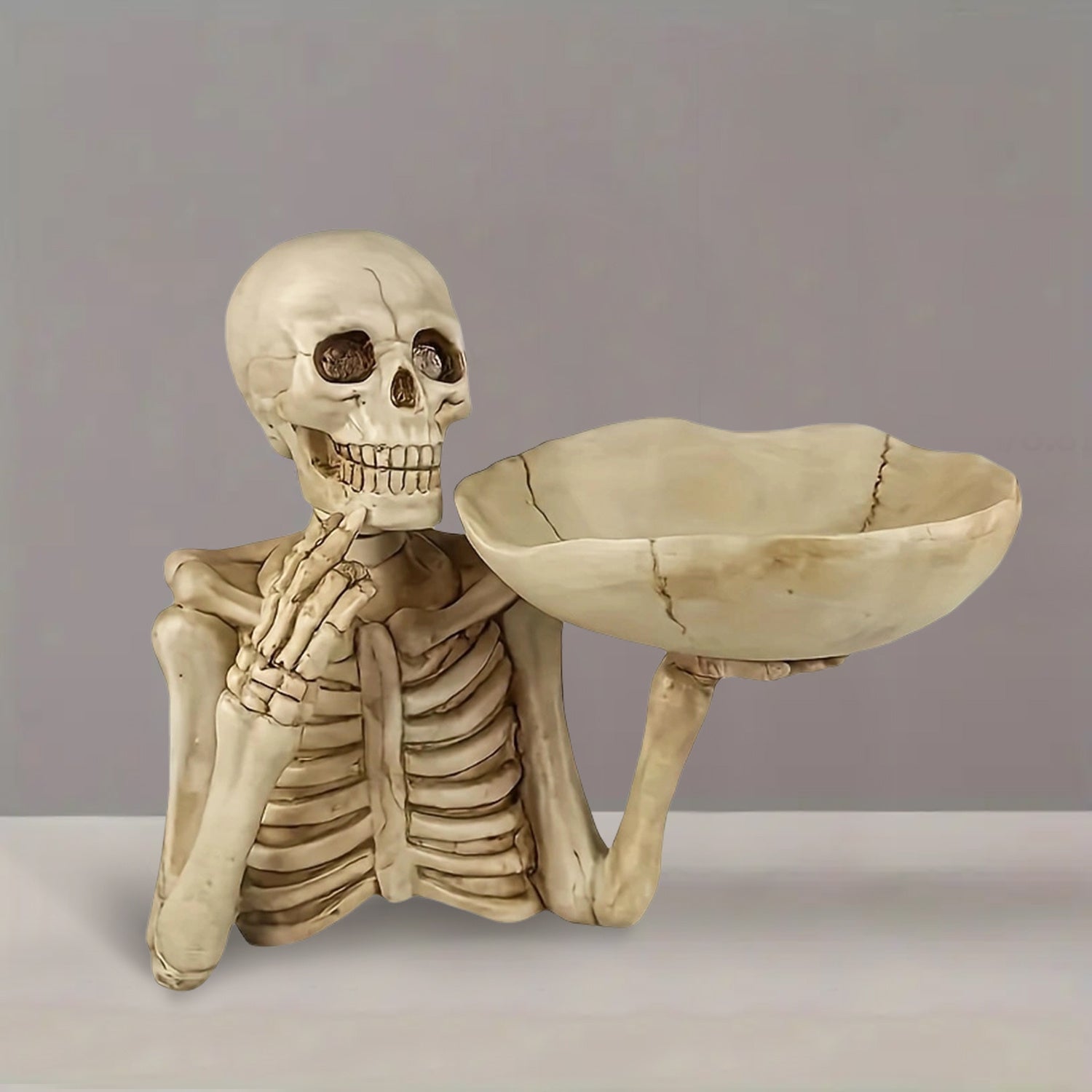 GhoulBowl | Resin skull bowl with bowl – Gothic skeleton Halloween decoration