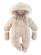 Frosty baby romper - Luxe winter overall with hood for the colder months