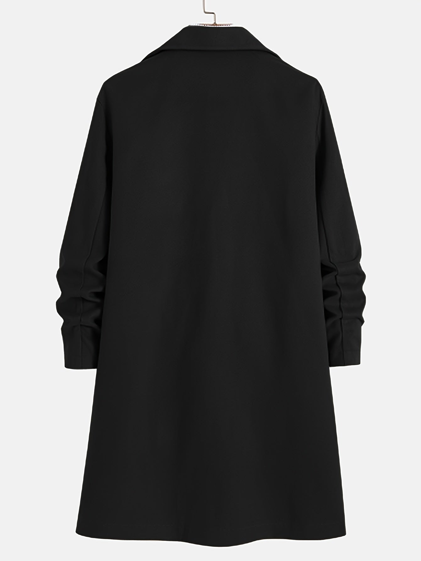 Long Notched Lapel Overcoat for Men - Image 6