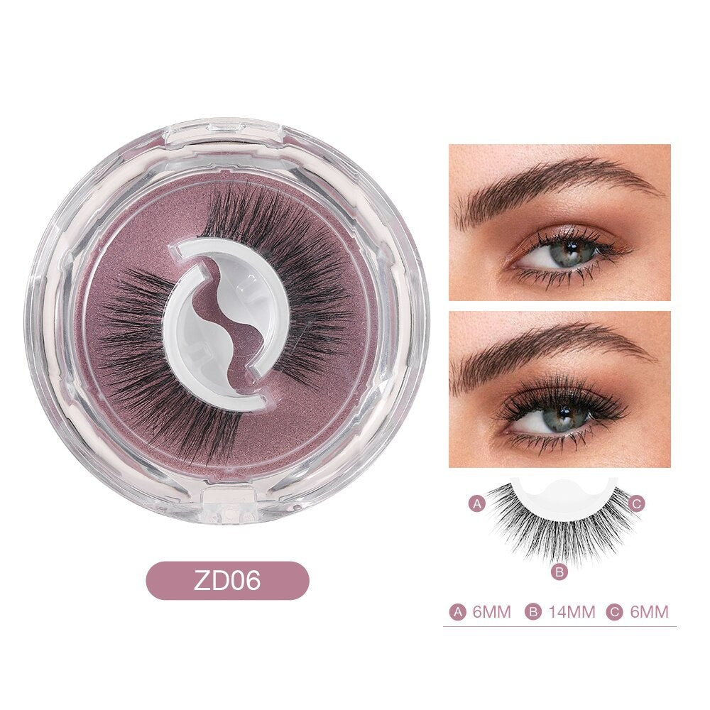 Reusable self-adhesive eyelashes