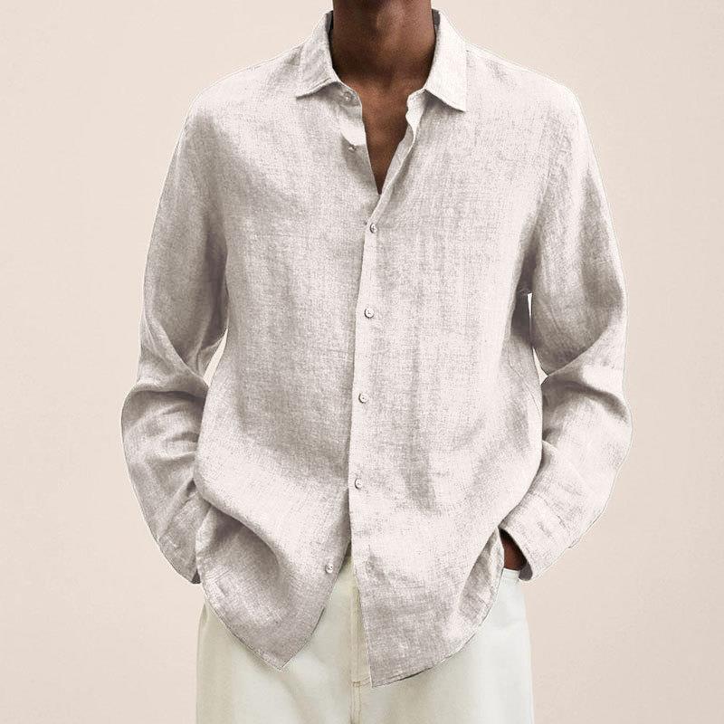 Giovanni Men's Shirt - Breathable Linen, Long Sleeves, Classic and Elegant Design