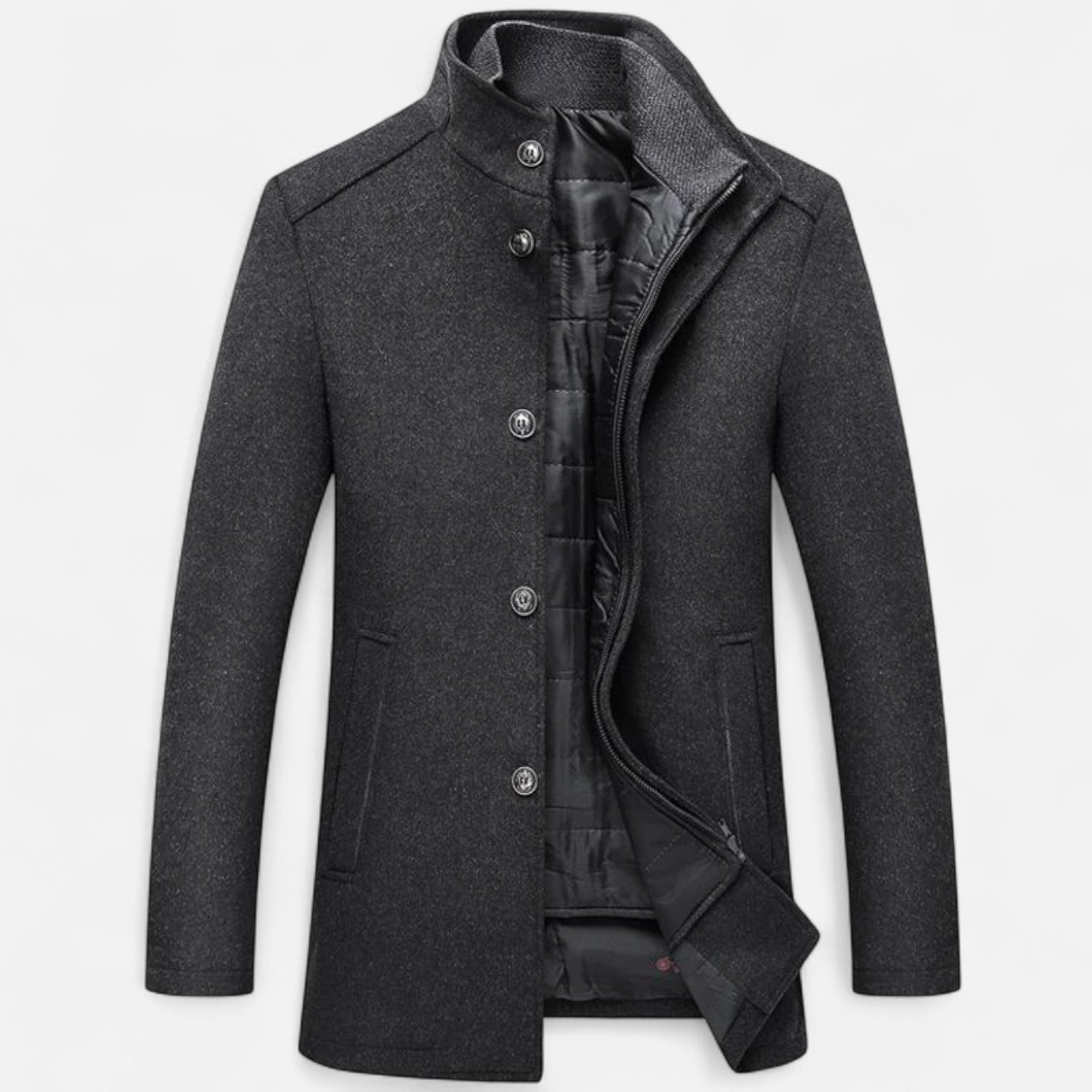 Stand Collar Coat for Men - Image 4